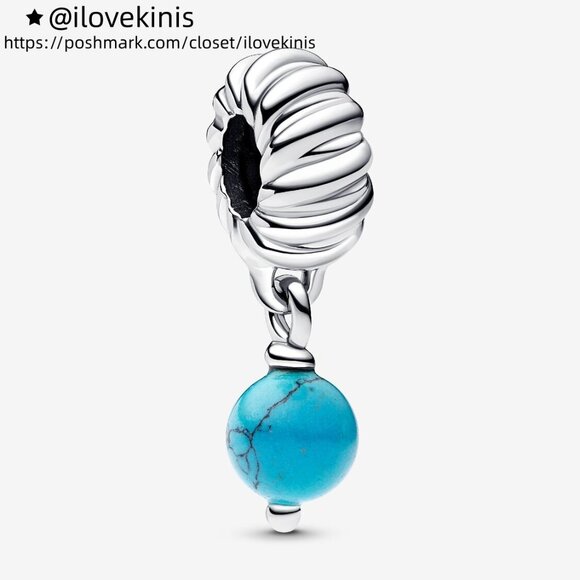 Pandora Turquoise-coloured Dangle Charm - Picture 1 of 6